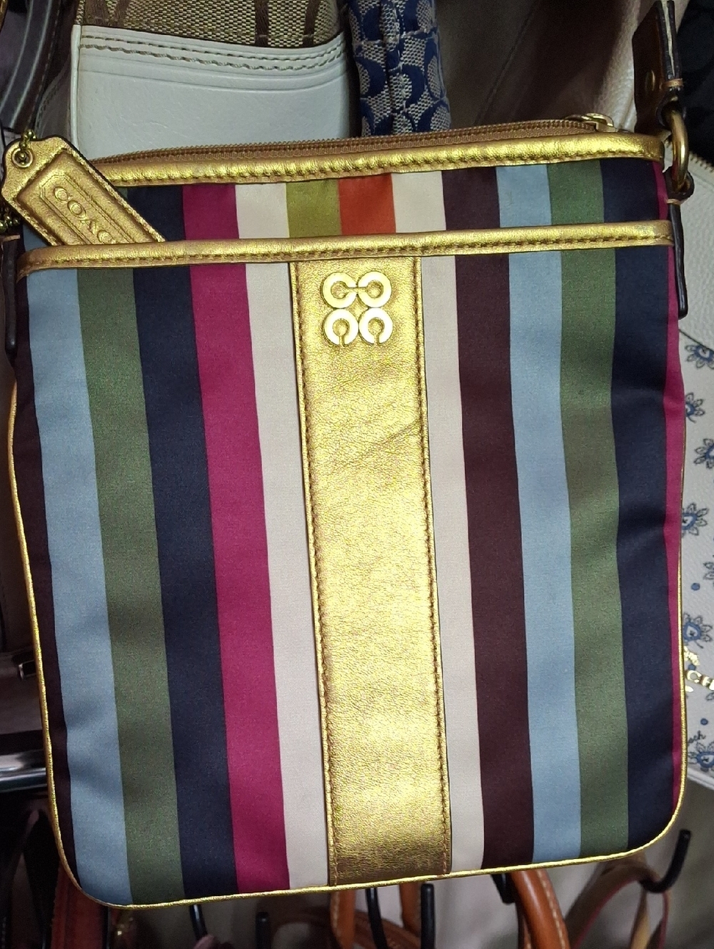 LN COACH LEGACY SATIN MULTI COLOR CROSSBODY